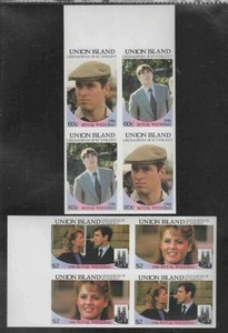 ST. VINCENT GRENADINES UNION #228-229 1986 ANDREW MINT VF NH O.G IMP. BLK4