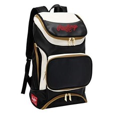 Rawlings EBA9S01 Baseball Bag Team Backpack 60x44x5cm/1.36kg Black  White NEW