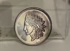 Liberty Indian Head One Troy Ounce Silver Round, .999 Fine Silver