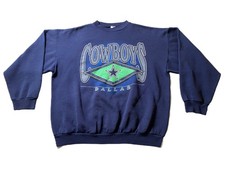 Vintage 90s Logo 7 - Men's XL Dallas Cowboys Graphic Blue Pullover Sweatshirt
