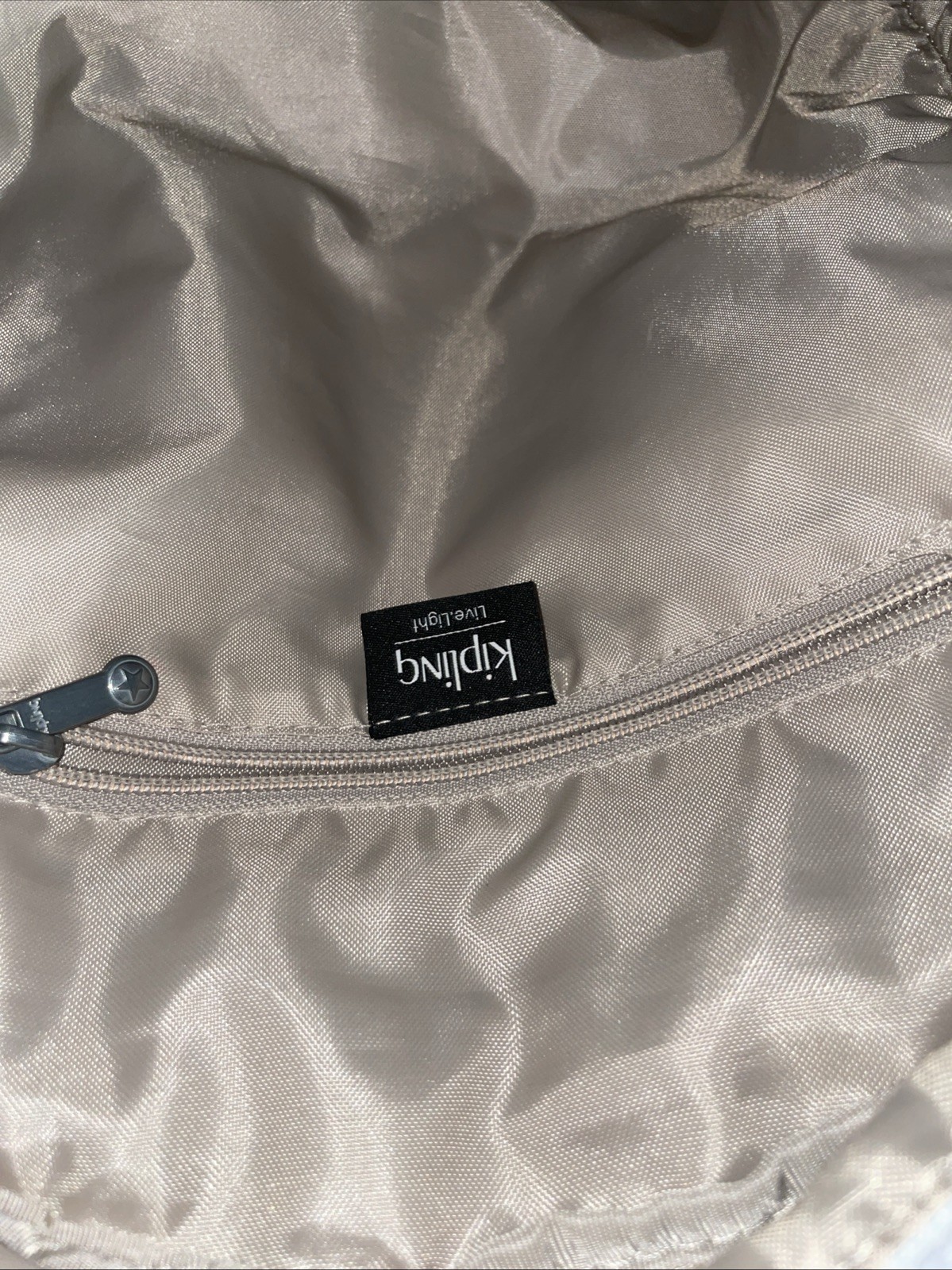 Kipling Metallic Silver Matte Backpack EUC large … - image 12