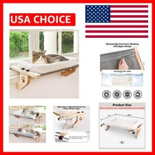 Cat Sill Window Perch Sturdy Hammock Seat with Cushion Bed Cover, Wood  Meta...
