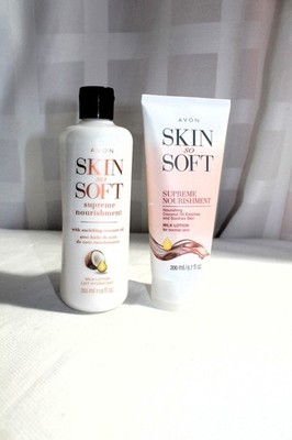 Set of 2 Avon Skin So Soft Supreme Nourishment Coconut Oil Milk Lotion, New