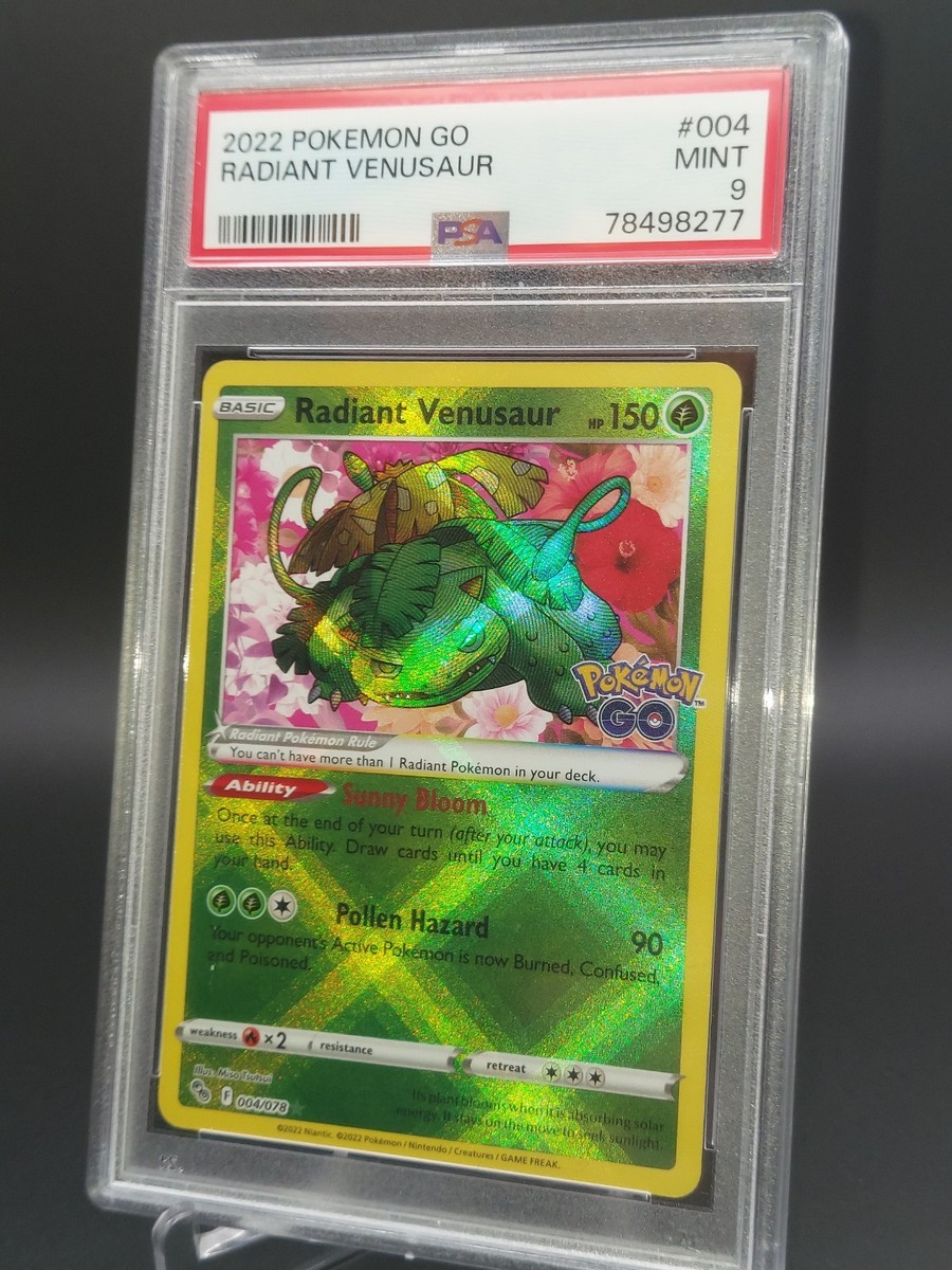 Radiant Venusaur 004/078 Pokmon GO Stamped TCG Holo(OG 3) PSA 9