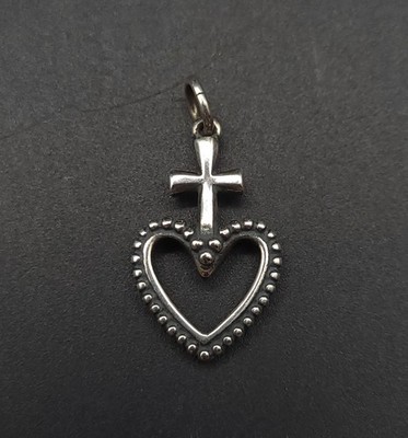 James Avery Sacred Heart Bracelet Charm / Pendant Sterling Silver Used