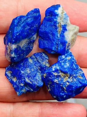 4pcs  Lapis lazuli rough stone Royal blue with rich pyrite mix healing stone E47