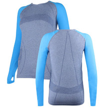 Women's Running Athletic Wear Long Sleeve Yoga Seamless Sports Shirts w/Thumb Sm
