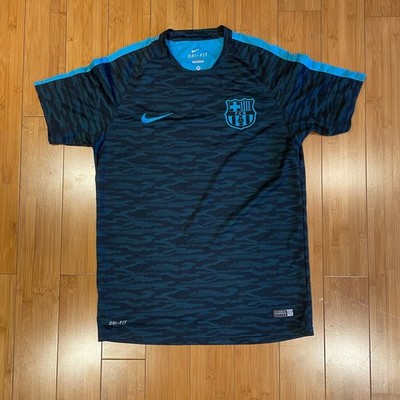 Nike FC Barcelona 2015-16 Training Jersey Black Blue Camo Mens M