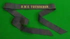 Original WW1 HMS THUNDERER . (DOT) Royal Navy Cap Tally -  Battle of Jutland