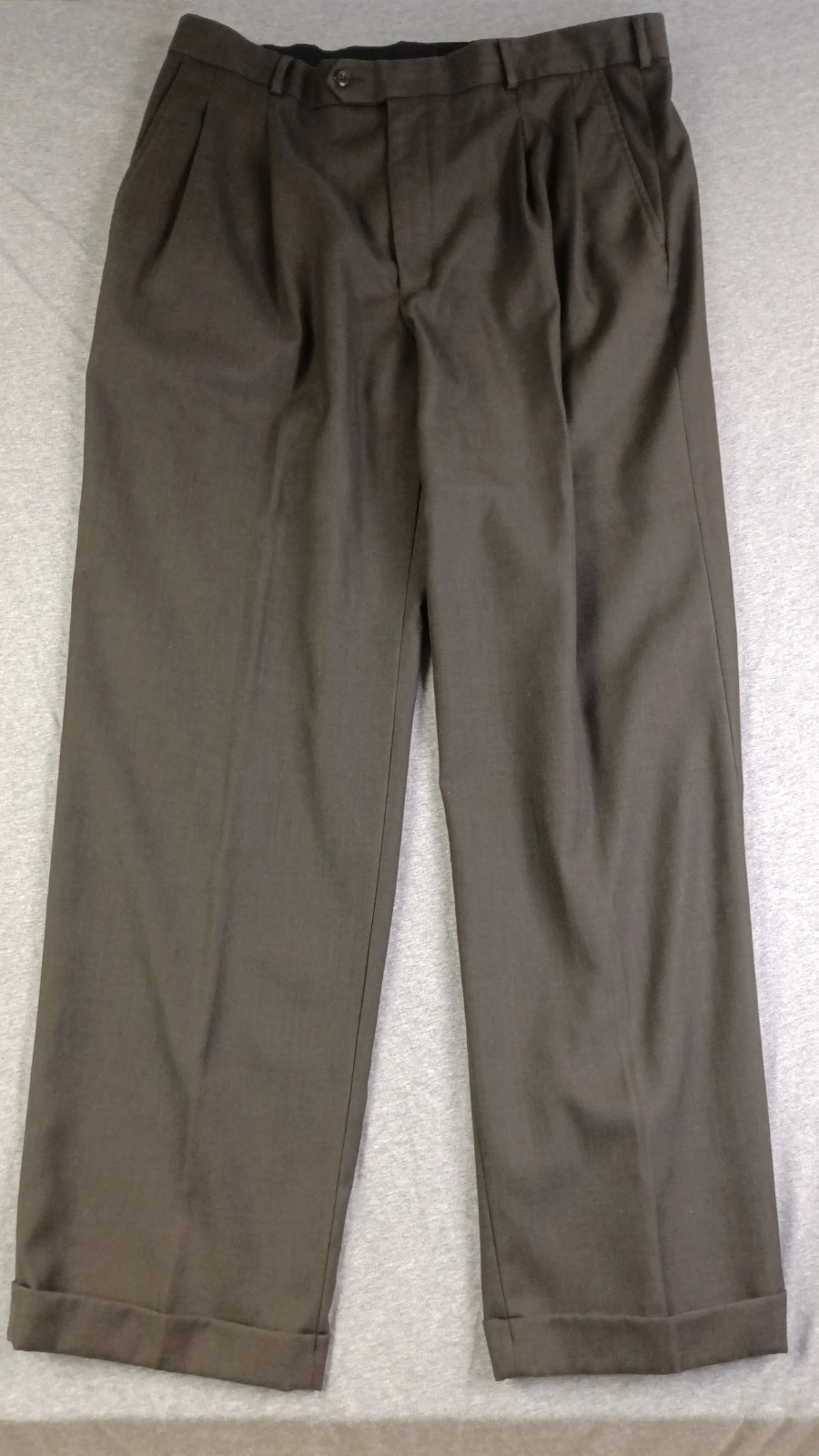 Stafford Pants Mens 38x32 Brown Classic Fit