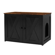 Litter Box Enclosure, Cat Litter Box Furniture Hidden, Reversible Entrance Ca...