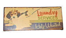Laundry Room Wall Decor Metal Sign Puppy "Laundry Services Help Wanted"