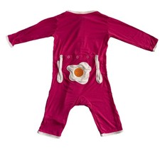 Kickee Pants Bamboo Pink Coverall Calypso Egg Appliqu  Back Drop Snap Newborn NB