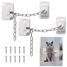 2 Pack Window Locks Door Chain No Drilling, Window Locks Kids for...