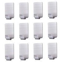 12Pcs Haken Edelstahl Selbstklebend Handtuchhaken Kleiderhaken Wandhaken