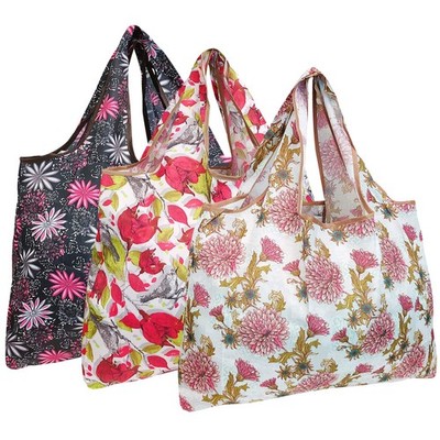 3 Pack alldyrew Large Foldable Tote Nylon Reusable Grocery Bag Eco Shop