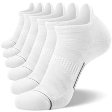 6 Pack Men's Ankle Running Socks Low Cut Cushioned Athletic Sports Socks, Sho...