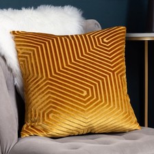 Paoletti Evoke Geometric Cut Velvet Cushion | Various Colours & Sizes