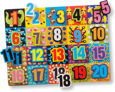 Jumbo Numbers Wooden Chunky Puzzle 20 Pcs 