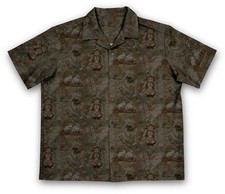 Made in Abyss Nanachi & Faputa Aloha Shirt Brown XXL Work Polo