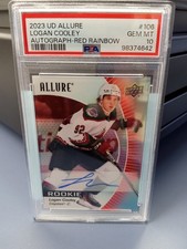2023-24 Allure Rookies Red Rainbow SP Logan Cooley PSA 10 GEM MT Rookie Auto RC