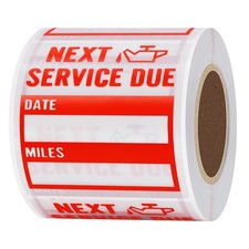 200pcs Clear Oil Change/Service Reminder Stickers 2"x2" Oil Change Stickers ...