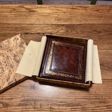 Leather Bound Photo Album Made in Italy Approximately 7 1/4  X 7  See Photos