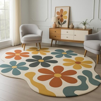 New Luxury Color Flowers Hand Tufted Nz Wool Rug Handmade Design Area Carpet Rug