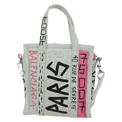 BALENCIAGA Graffiti Bazaar Shopper XXS Bag Leather 2way 513988