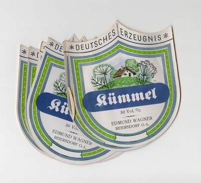 Etikett Kümmel Schnaps Spirituose Edmund Wagner Beiersdorf Oberlausitz
