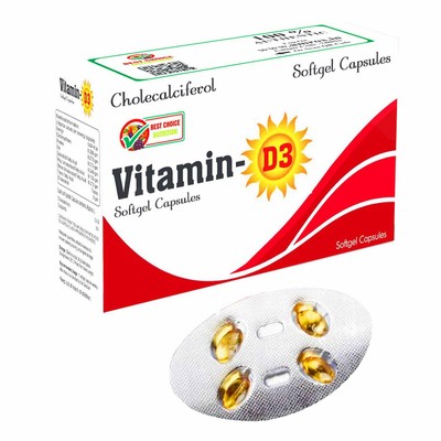 Best Choice Nutrition vitamin D3 (Vitamin D3-Cholecalciferol) 20 CAPSULE LONG EX