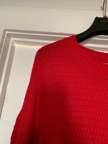 Old Navy Red Speckled Chunky Boat Neck Soft Sweater Plus Size 4X Long Sleeve - Picture 2 of 6