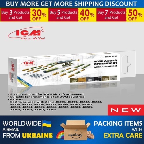 Set of Paints for WWII Aircraft Armament, 6 pcs ICM 3036 - Imagen 10 de 11