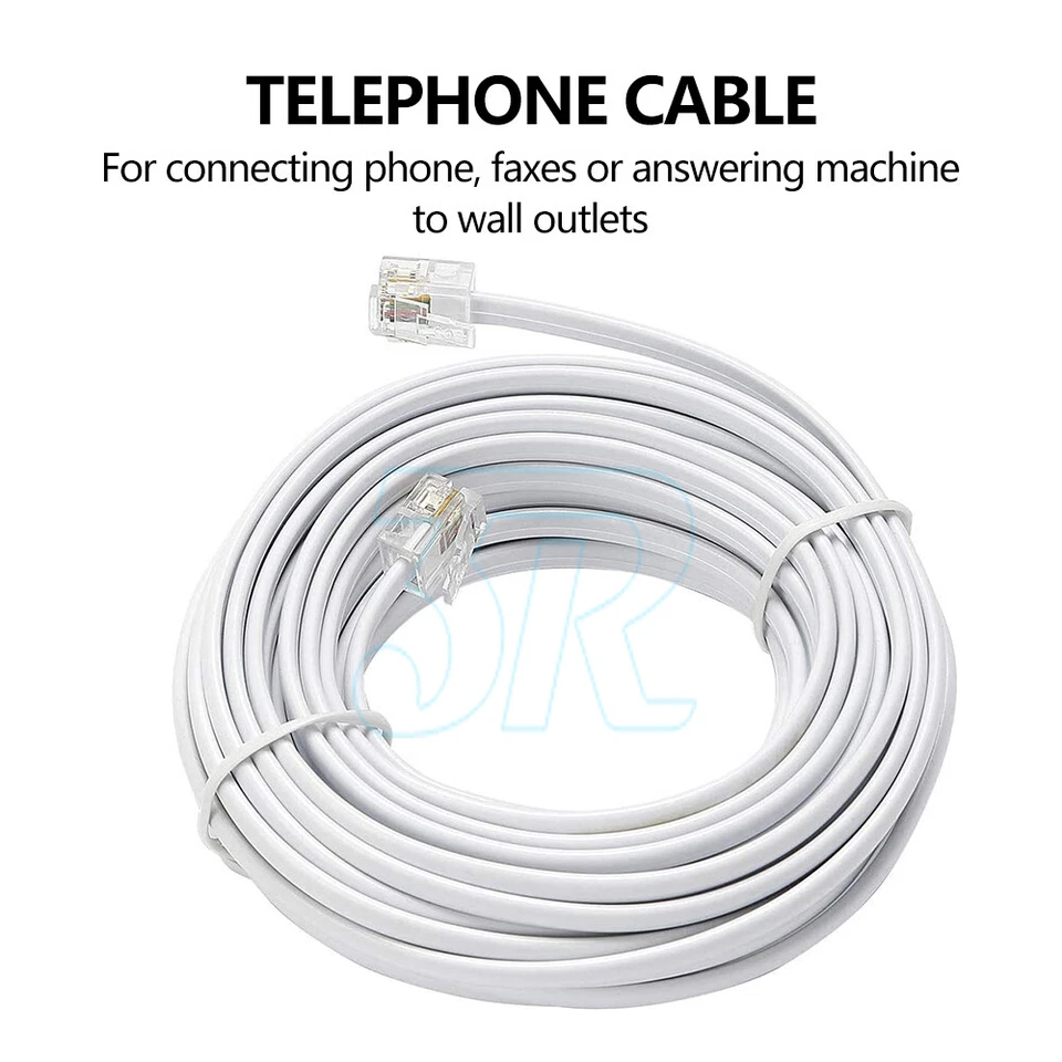 Telephone Home Phone Cord Cable Plug Extension For ADSL2 ADSL | Filter Modem Fax - image 3 of 4