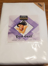 Utopia King Bed Skirt 4 Sided Pleated Premium Quality White