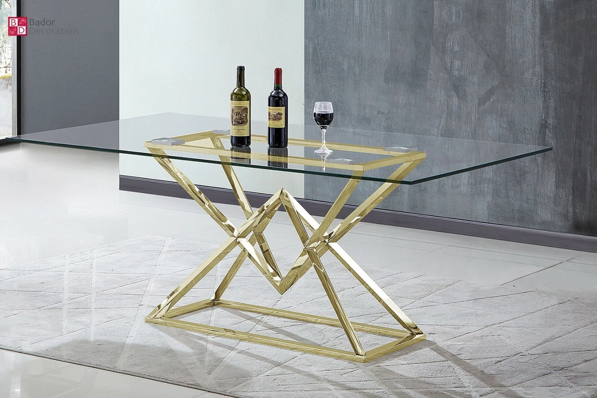 Dining table steel and glass deals