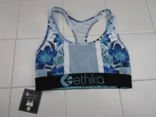 Ethika S-Bra Floral Design Blue Women's Size Small