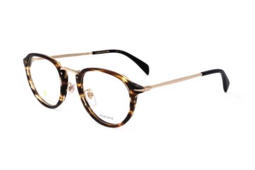 David Beckham DB 1014 HQZ BROWN HORN GOLD 49/23/150 Men's Eyeglasses - Picture 1 of 3