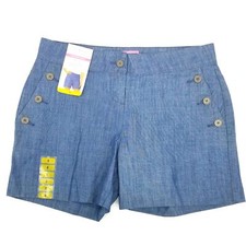 NWT Isaac Mizrahi Shorts Women's Size 8 Tailored Denim Indigo Chambray