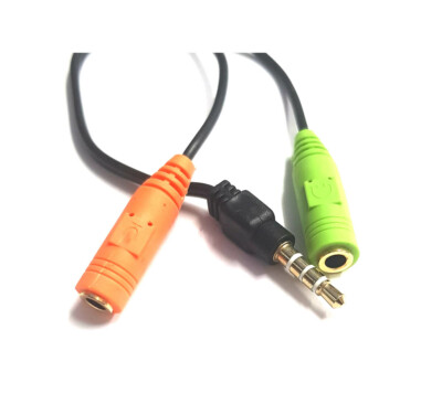 3.5mm Audio Headset Mic Y Splitter Cable Adapter TRRS to 2 TRS For Tabs ...