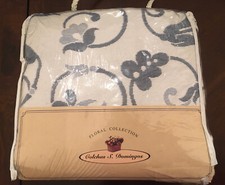 FLORAL COLLECTION KING SHAM WHITE W/ Blue FLORAL DOUBLE FACE COTTON/POLY BL NEW
