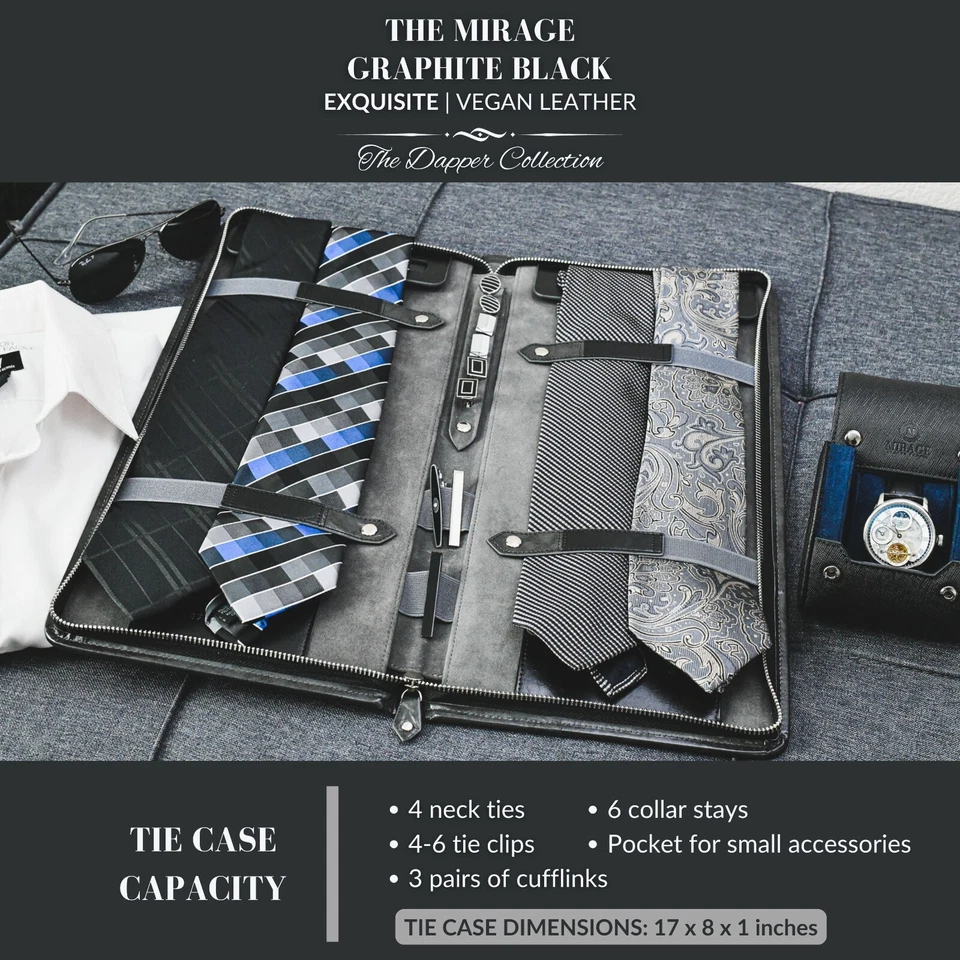 Estuche de corbata organizador de corbata de viaje para hombres Soporte de corbata Estuche de viaje para hombres Foto 3 de 4