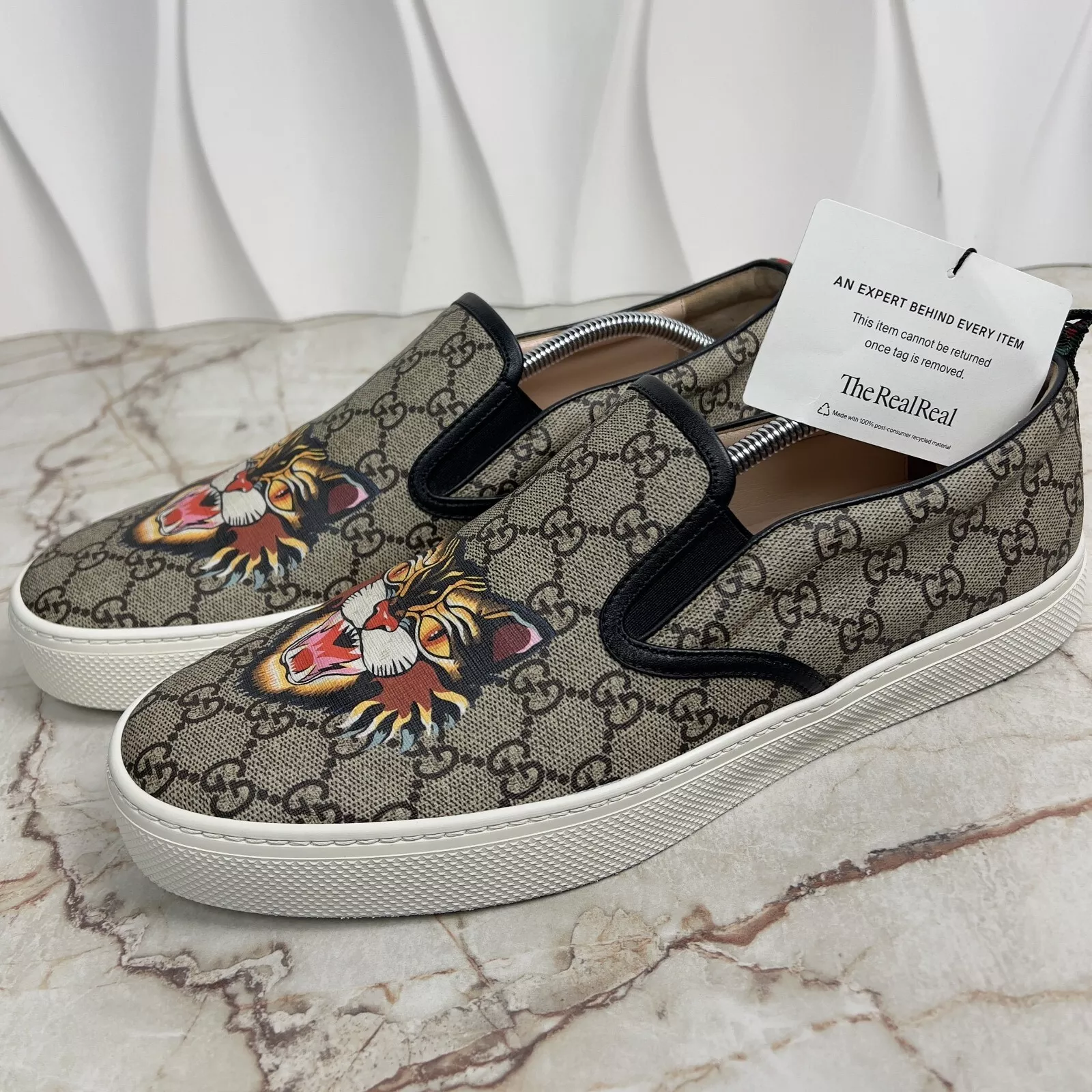 Baskets Gucci Dublin Angry Cat GG Supreme à enfiler cuir 12,5 G 13 US 46,