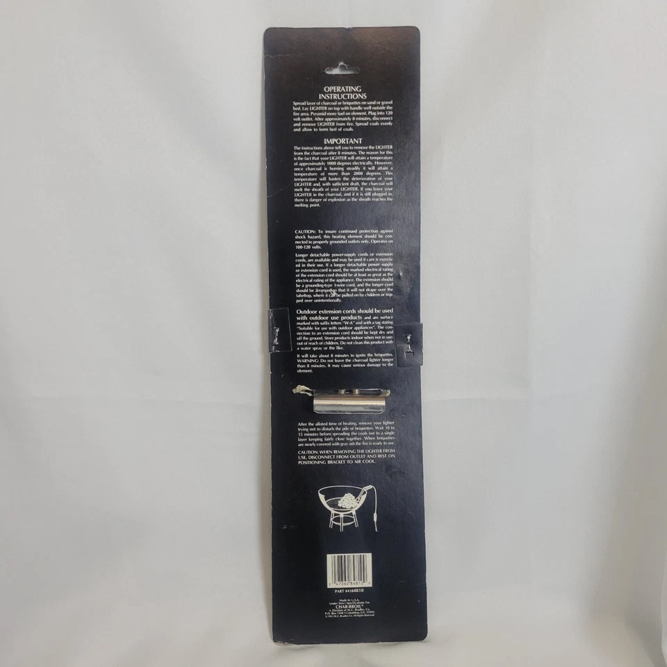 Encendedor de carbón eléctrico Charbroil vintage modelo 1991 nuevo como nuevo herramientas para barbacoa Foto 4 de 4