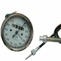 Weiß Smiths Tacho Tachometer 120 Mph 54 Inch Kabel FüR BSA Royal Enfield