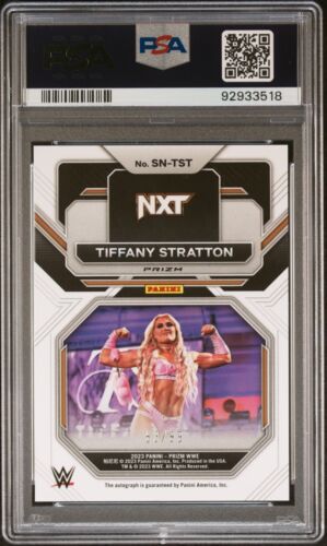 Tiffany Stratton 2023 Panini Prizm WWE Sensational Signatures Red /99 PSA 9 Mint - Picture 2 of 3