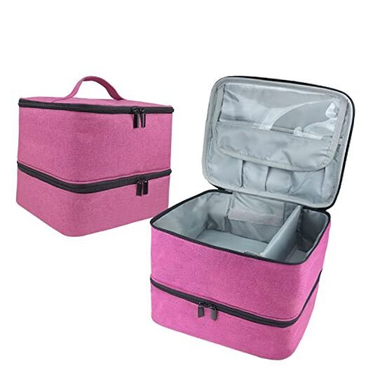 Nail Polish Organizer, DoubleLayer Nail Tools and Nail Dryer Case