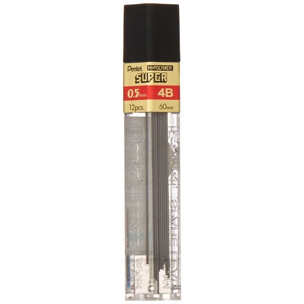 Pentel Lead Refill 4b Hardness 5mm 12 per Tube Black C5054b for sale