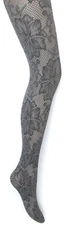Woman's   Pattern Tights- Grey Thick Lace Tights-
