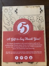 Stampin Up Paper Pumpkin 5th Anniversary Wood Embellishments, sealed